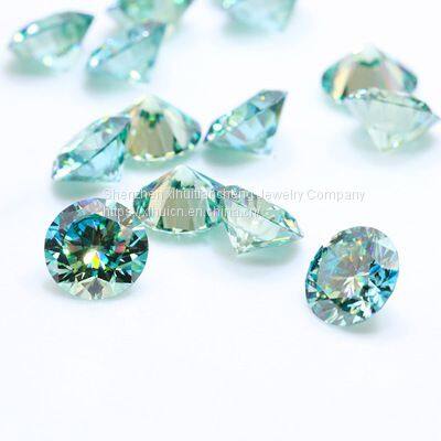 Wholesale Green VVS1 Round Hand Cutting Moissanite Loose Stone Diamond Test Passed Lab Gem DIY Jewelry Making