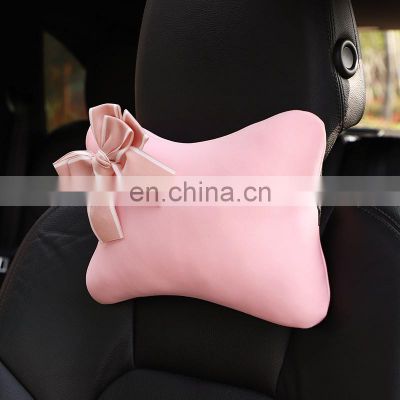 Car Seat Neck Pillow Head Pillow Bow Ice Silk Summer Signature Car Neck Massager Back Back