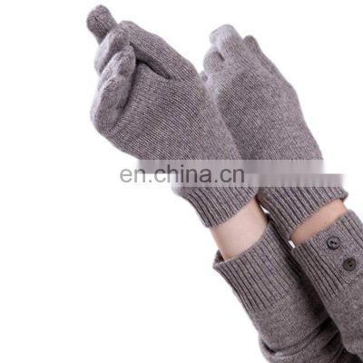 Wholesale Women Wool Cashmere Knit Warm Gloves and Mittens for Winter