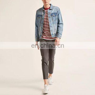 Wholesale China Suppliers New Design European Style Bomber Custom Denim Jacket For Men photo-4
