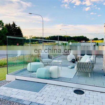 Exterior And Interior Aluminium Tempered Glass Rails Balcony Railing photo-4