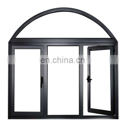 Double Glass Windows Soundproof Aluminum Arched Casement Window