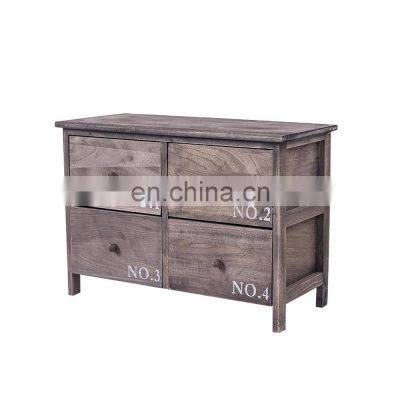 Sideboard Chest of Drawers 4 Drawers Wood Grey White Urban Style Entrance Bedroom photo-3