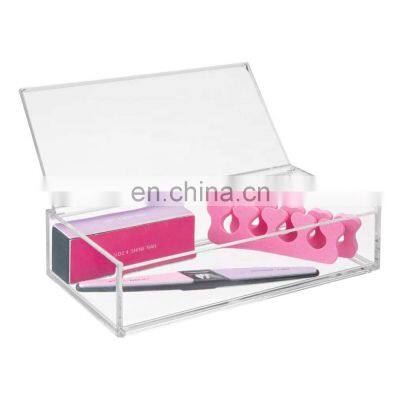 Custom Small Makeup Organizer Box Acrylic Storage Box With Lid