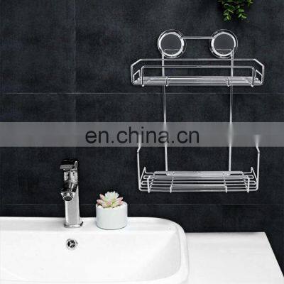 Suction Cup no Drilling Wall Mount Shower Caddy Wire Rack Bathroom Accessories Bathroom Shelf Organizer Kitchen Storage Rack photo-2