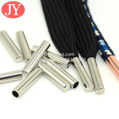 Metal Shoelace Aglet Silver Roud/U Type Brass Metal Aglet Falt Cotton Drawsting Shoelace Buckle photo-4