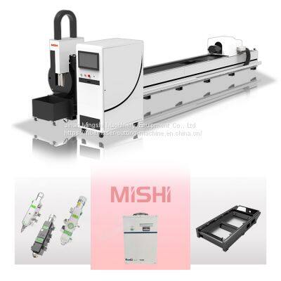 Metal tube and plate fiber laser cutting machine with rotary device