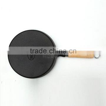 TRIONFO Mini Round Cast Iron Cookware Wooden Handle photo-2
