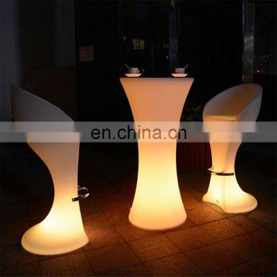 outdoor PE plastic led lighted furniture bar rgb color flashing led table and chiars event led furniture funny bar stool rentals