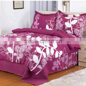 1Pc Customized Microfiber Jacquard Rose Red Flowers And White Leaves Printed Bridal Wedding Bedding Set