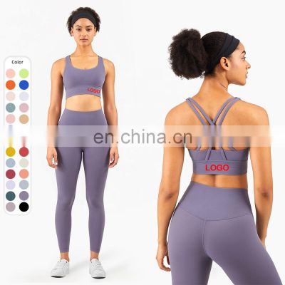 New model custom logo high quality sports crop top fitness yoga Anti-burnout sports bra women