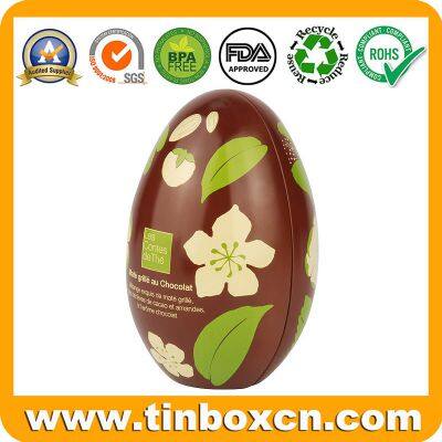 Christmas Oval Chocolate Tin Can Tin Box With Embossing and Metallic Printing Effect photo-4