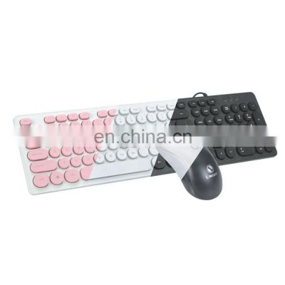 OEM customized punk round button keyboard colorful business game gaming keyboard and mouse set