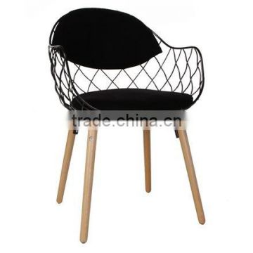 Replica Italian Elegant Design wooden frame with PU seat stlylish metal wire Pina Chair by Jaime Hayon for dining room