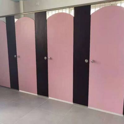 European Style Cubicle Toilet Customizable Material Phenolic Nylon HPL  School Toilet Cubicles