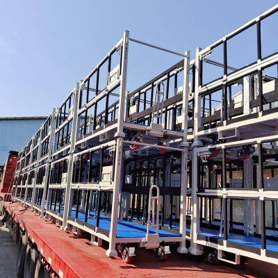 Commercial Grade Aluminum Profile Stacking Trolley, Powder Coated Steel Rolling Cart for Workshop and Warehouse