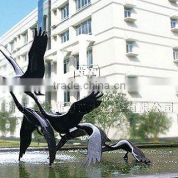 fiberglass steel birds outdoor sculpture/staue for sale