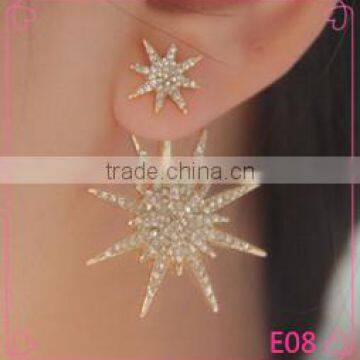 wholesale simple designs 18k gold flower stud earring models