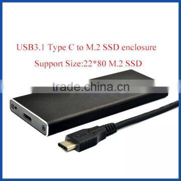 USB3.1 Gen 2 10 Gbps to 2280 M.2 NGFF B Key SATA based type SSD case M.2 SSD Enclosure