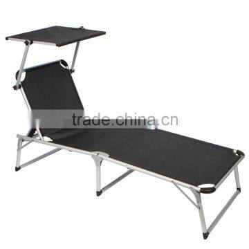 Classic Lounge Furniture Folding Aluminum Back With Chaise Lounge Pool Outdoor Lounge Chair With Canopy photo-2