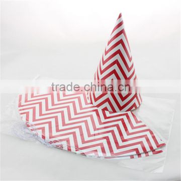 Red Chevron Design Party Paper hats