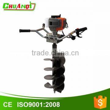 Two man use 2 stroke gardening heavy duty gasoline earth auger machine