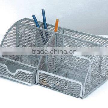 AN302 ANPHY Space Saving Mental Wire Mesh Office Supplies Table Documents Holder Desk Stationery Organizer 22*14*12.5cm 4400g