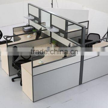 Modern office L shape workstation cubicle for 4 person (SZ-WSB364)