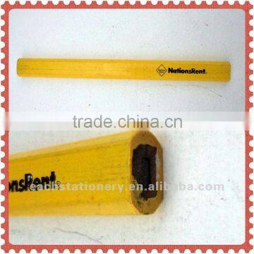 7" HB yellow wide octagonal wooden Capenter pencil yiwu pencil factories,pencils with logo