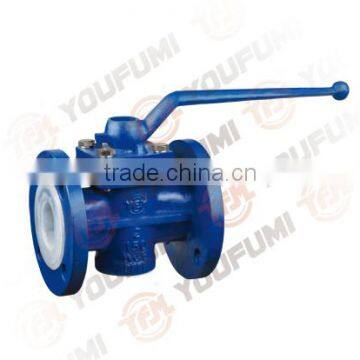 PFA Lined Plug Valve flange type manual operator