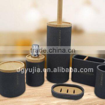 Gray Sandstone Polyresin Bathroom Set for Hotel and Home