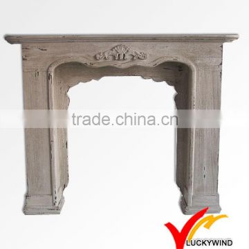 Shabby chic wood fireplace mantel