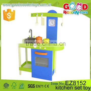 Preschool Children Kitchen Set Toy Educational Game Wooden Modern Comfort Toy Kitchen for Kids