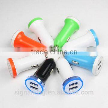 Factory Wholesale 5V 2.4A Car Charger Dual USB Car Charger Portable Phone Charger