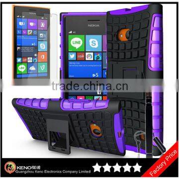 Keno China Wholesale ! TPU+PC Heavy Duty Armor Case for Nokia Lumia 730 Case Tough Hard Shockproof Stand Cover Case