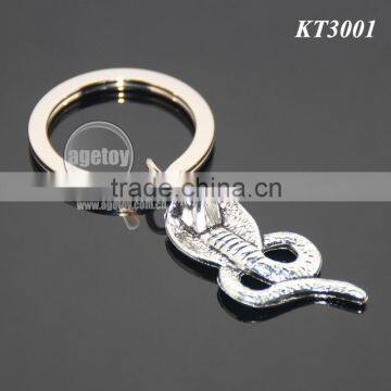 Three-dimensional Snake Shaped Keyring New Fashion Alloy Silver Metal Cobra Keychain photo-4