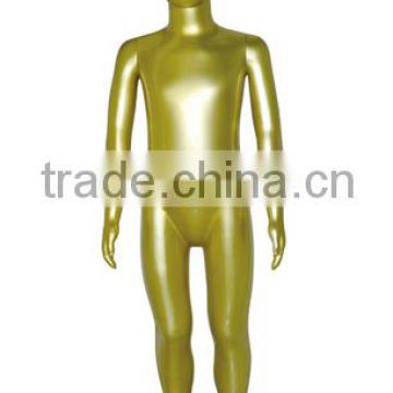 Glossy Gold & Black color High quality without face kid plastic mannequin for Xufeng factory directly sale