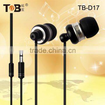 Free sample in-ear metal earphone wholesale, 2014 promotion earphone