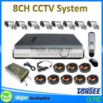 cctv camera in China cheap price high quality 8ch DVR kit,CMOS 800tvl CCTV HD camera DVR recorder