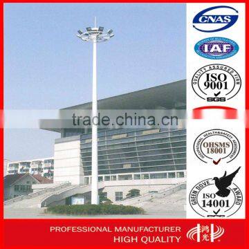 LED High Mast steel Lighting Poles with Lifting System for square airport lighting