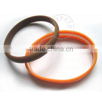 round silicone bracelet with debossed logo