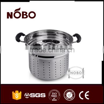 Stainless steel large cooking pot with glass lid