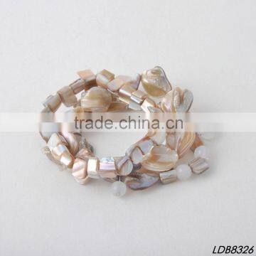 New Products natural fragmented shell handmade beaded bracelet mermaid women elastic string bracelet