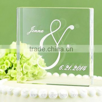 China Supplier clear acrylic wedding cake topper with logo