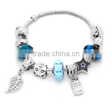 TKB-B0404 Fashion Bracelet Blue Zircon Crystal Filigree Pendant Newest Design from Factory Very Cheap New Design