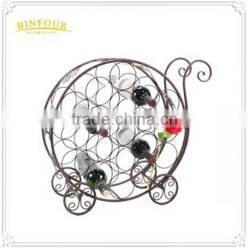 Decorative Metal Wine Rack Metal Bottle Wine Regal Antique Style Black photo-2