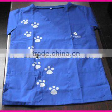 Fashion Cat Paw Printing Pet Medical Top&Bottom