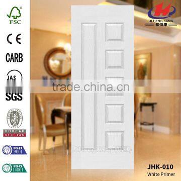 JHK-010 Saudi Arabia Manufacture Classical Popular Rut Model School Furniture MDF White Primer Door Skin