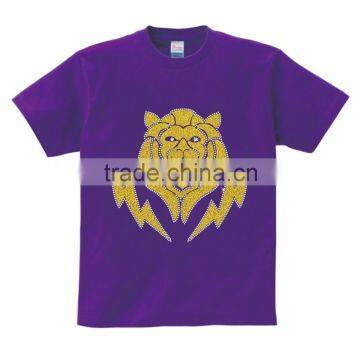 Hotfix Iron on Glitter Tiger Motif Custom Design Men Multicolor Cotton Tshirt photo-4