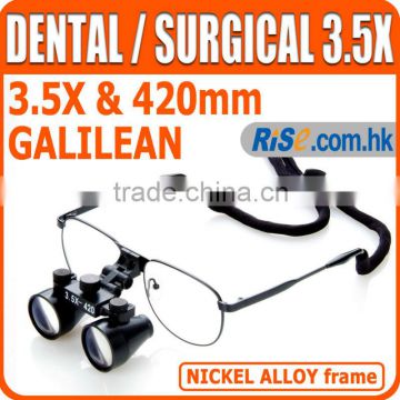 3.5x Magnification Galilean Dentistry Frame Surgical Medical Dental Loupes